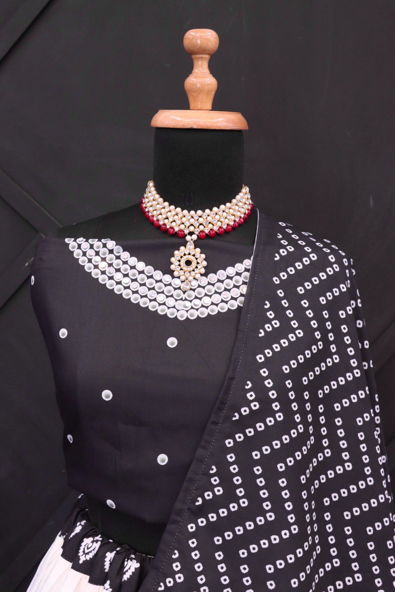 Black And White Lehenga Choli