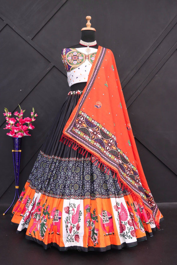 Black Beutiful Printed Design Lehenga Choli