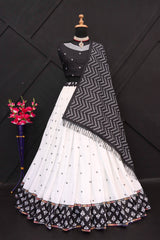 Black White Lehenga Choli