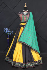 Black And Yellow Colour Lehenga Choli