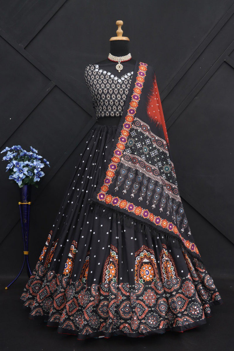 black red lehenga choli