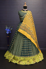 Green Printed Lehenga Choli