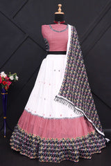 White maroon  lehenaga choli