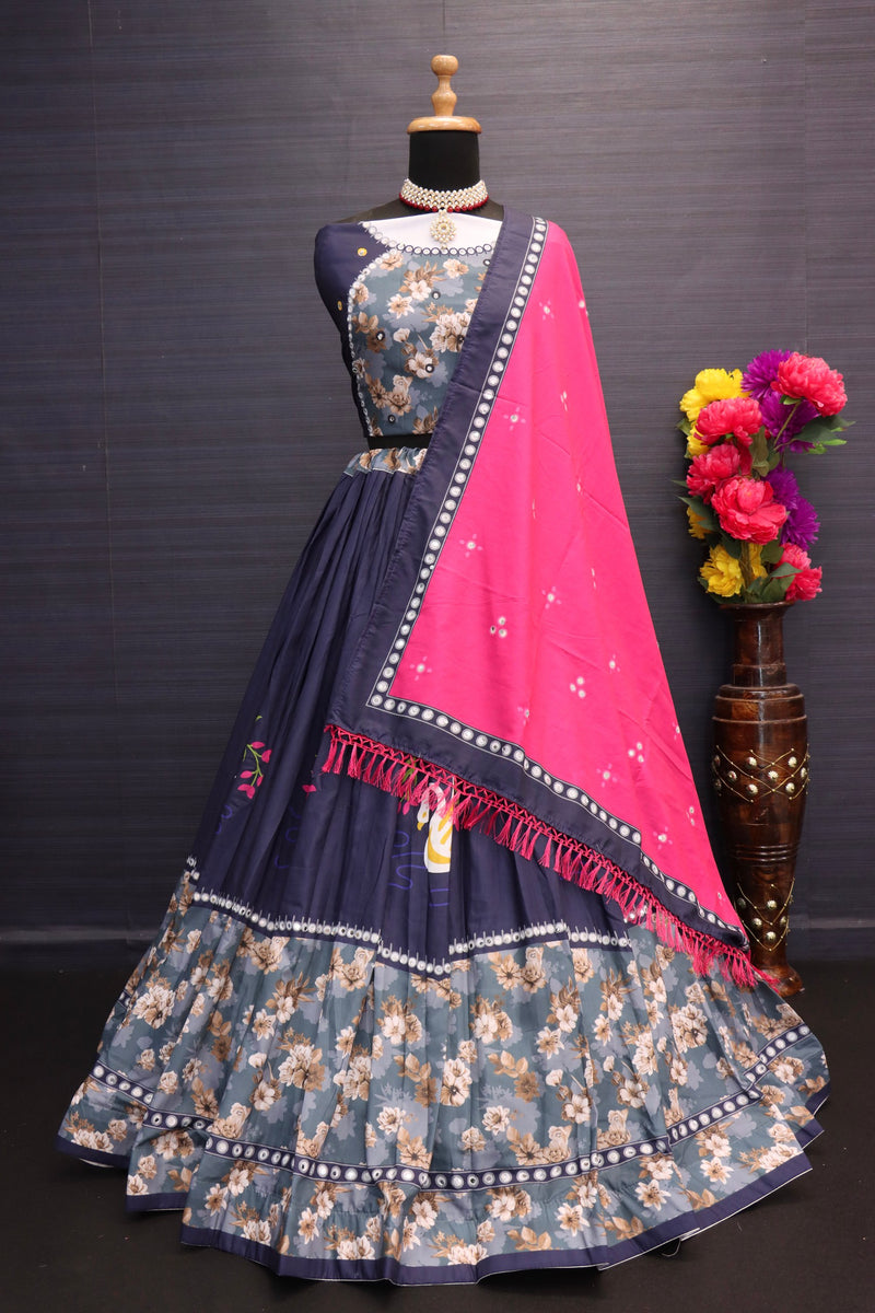 pink blue colour Lehenga Choli